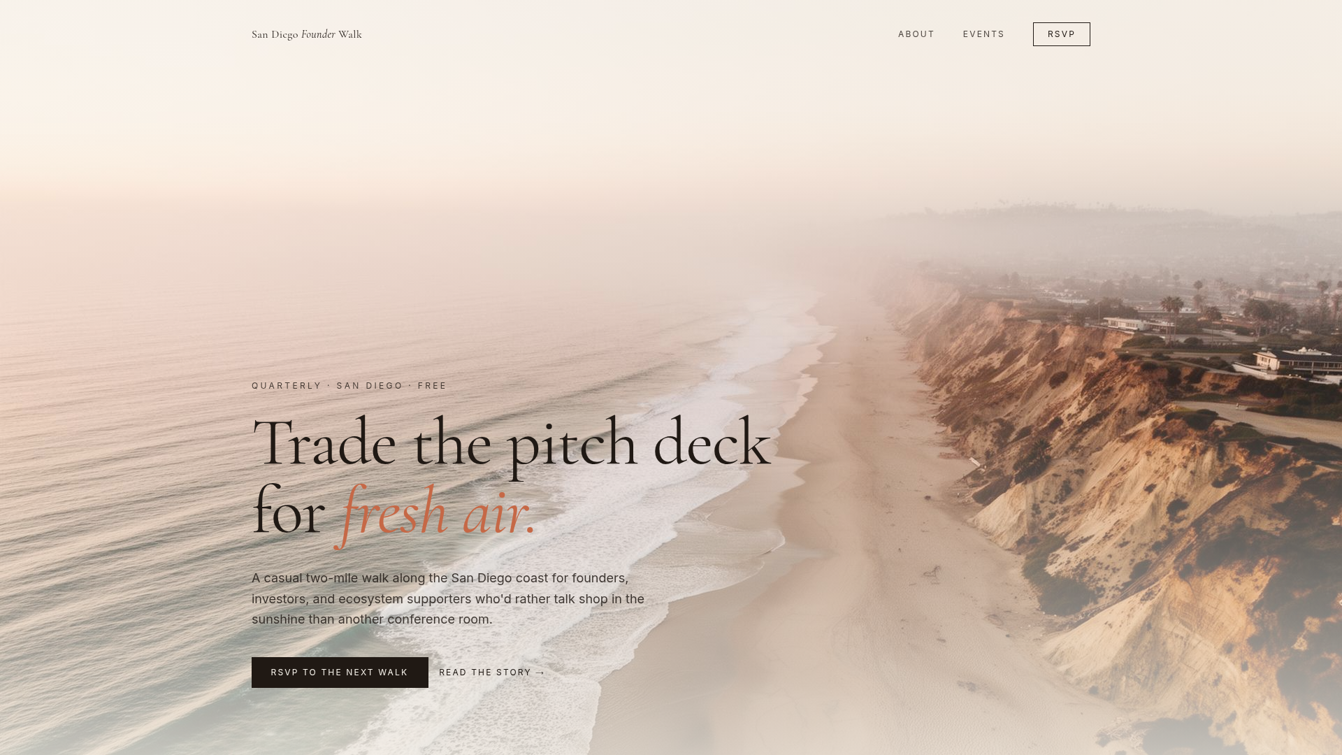 San Diego Founder Walk website preview